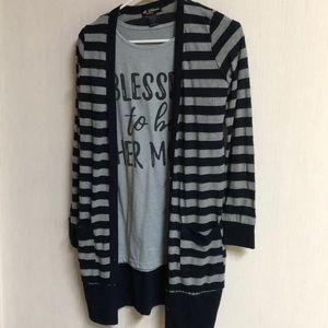 Crew t shirt and cardigan